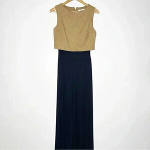 Bailey44 Color Block Overlay Crop Top Wide Leg Jumpsuit Size Small